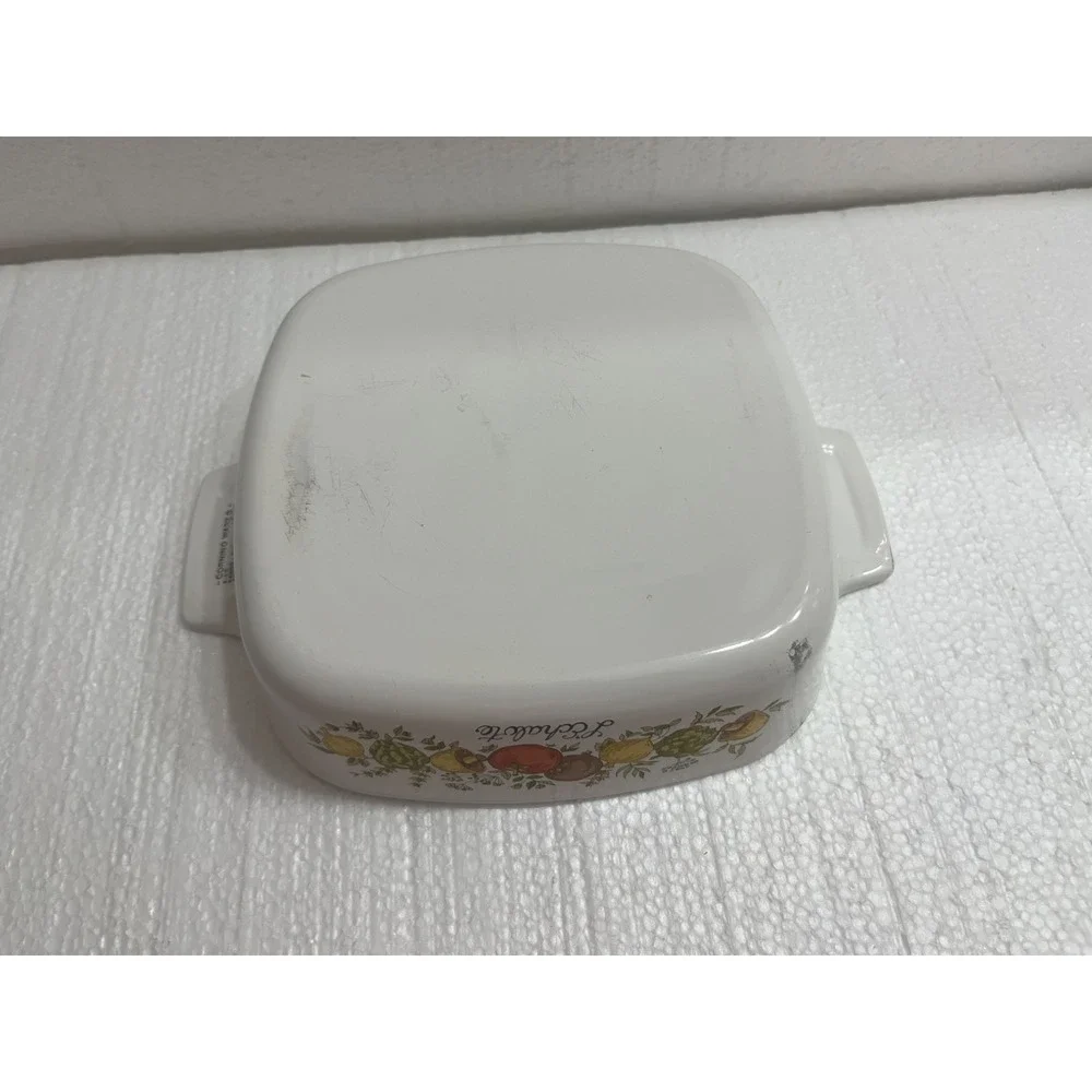 Corning‎ Ware L'Echalote Vegetable Pattern Baking Dish Square Small Vintage